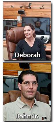 Profile pictures of Deborah (top) and John Jr. (bottom)